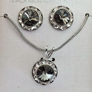 16 inch necklace and earrings with Swarovski